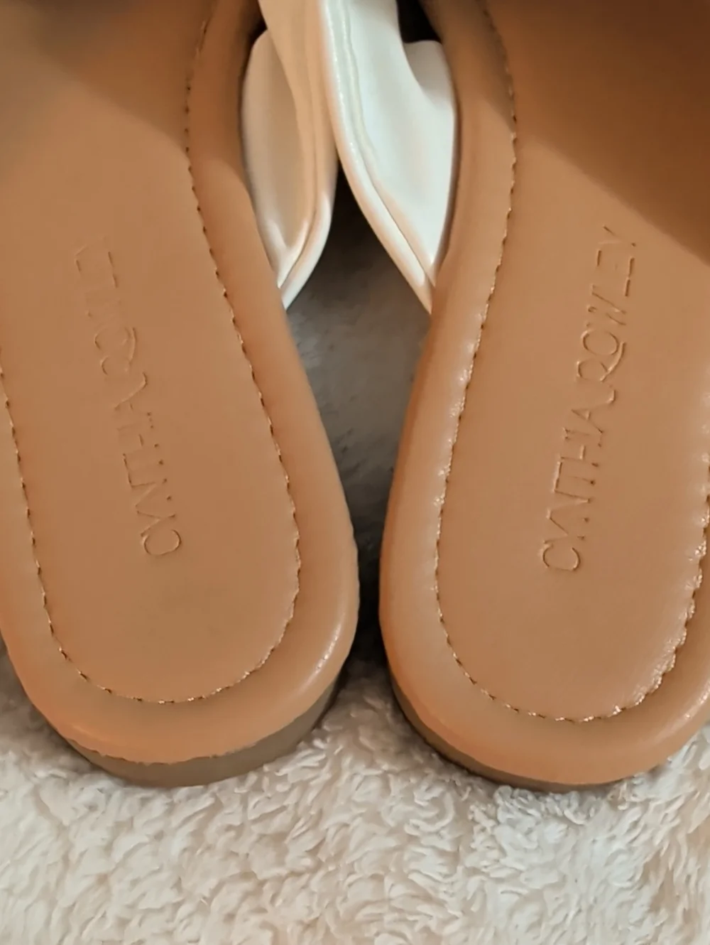 Cynthia Rowley White Crisscross Flat Slide Sandals Size 7.5